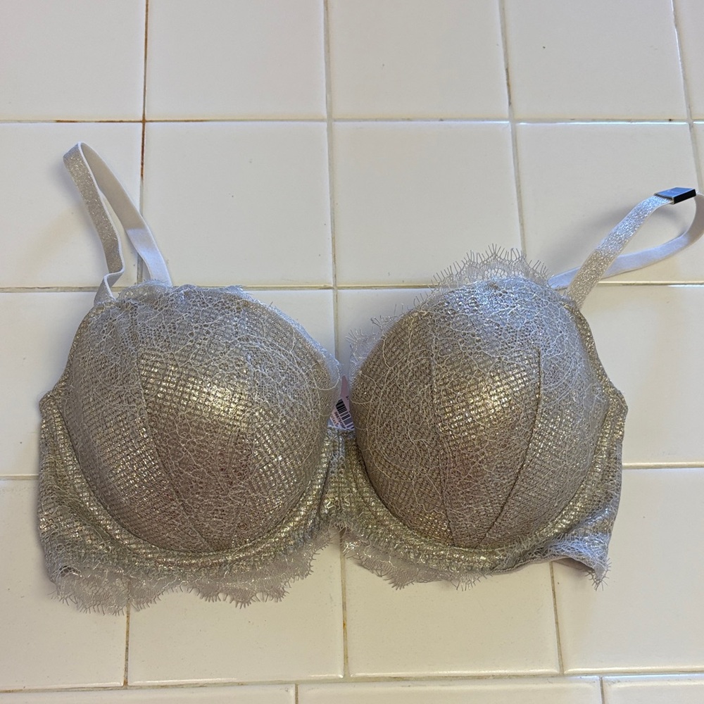 Victoria's Secret Shimmering Silver Bra